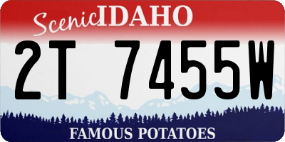 ID license plate 2T7455W