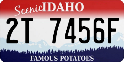 ID license plate 2T7456F