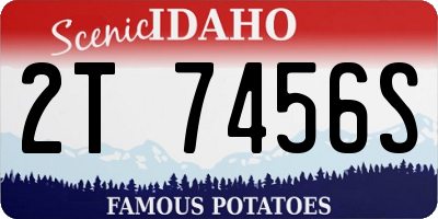 ID license plate 2T7456S