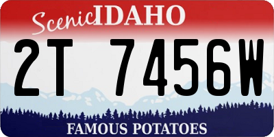 ID license plate 2T7456W