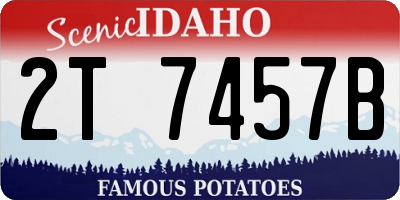 ID license plate 2T7457B