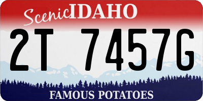 ID license plate 2T7457G
