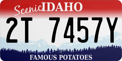 ID license plate 2T7457Y