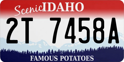 ID license plate 2T7458A