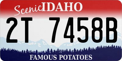 ID license plate 2T7458B