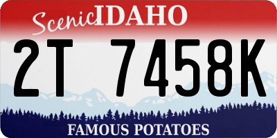 ID license plate 2T7458K