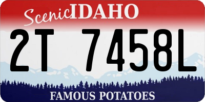 ID license plate 2T7458L