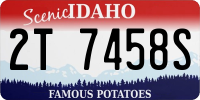 ID license plate 2T7458S