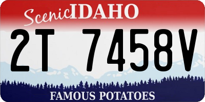 ID license plate 2T7458V