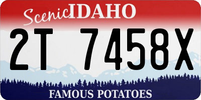 ID license plate 2T7458X