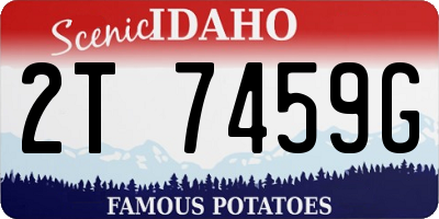 ID license plate 2T7459G
