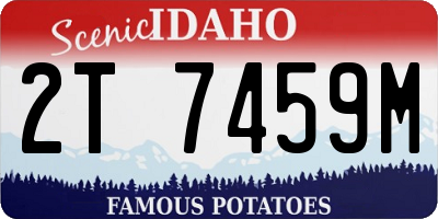 ID license plate 2T7459M