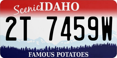ID license plate 2T7459W