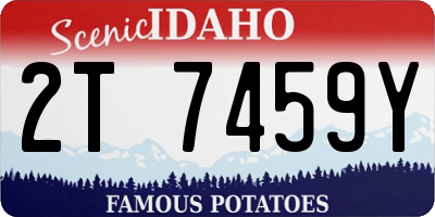 ID license plate 2T7459Y