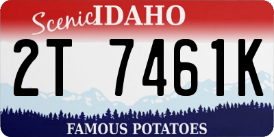 ID license plate 2T7461K