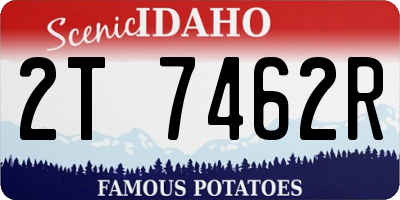 ID license plate 2T7462R