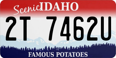 ID license plate 2T7462U