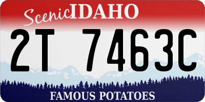 ID license plate 2T7463C