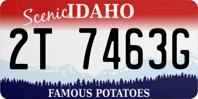 ID license plate 2T7463G