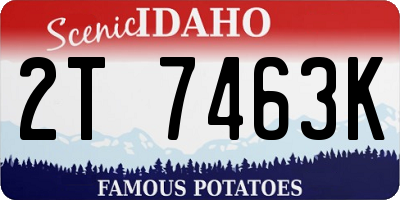 ID license plate 2T7463K