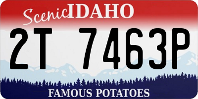 ID license plate 2T7463P