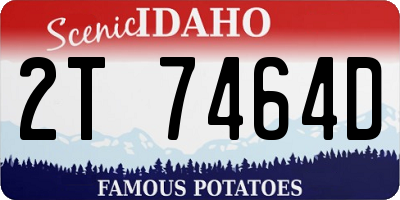 ID license plate 2T7464D