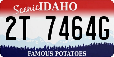ID license plate 2T7464G