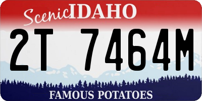 ID license plate 2T7464M
