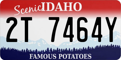 ID license plate 2T7464Y