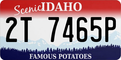 ID license plate 2T7465P
