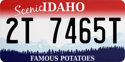 ID license plate 2T7465T