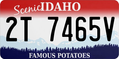 ID license plate 2T7465V