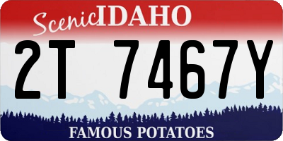 ID license plate 2T7467Y