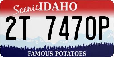 ID license plate 2T7470P