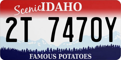ID license plate 2T7470Y