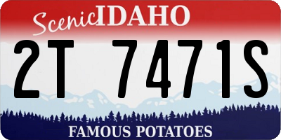 ID license plate 2T7471S