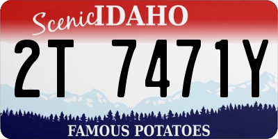 ID license plate 2T7471Y