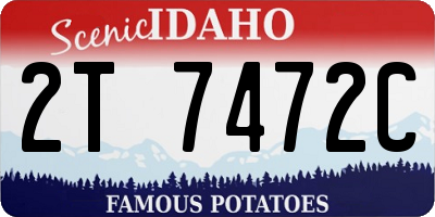 ID license plate 2T7472C