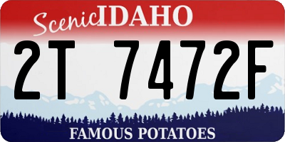 ID license plate 2T7472F