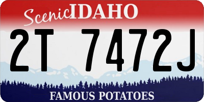 ID license plate 2T7472J