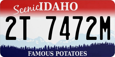 ID license plate 2T7472M