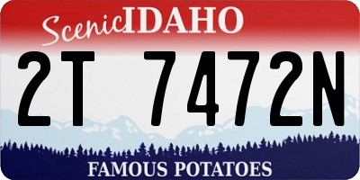 ID license plate 2T7472N