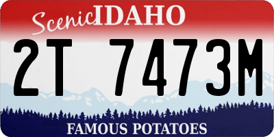 ID license plate 2T7473M