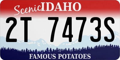 ID license plate 2T7473S