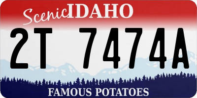 ID license plate 2T7474A