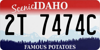 ID license plate 2T7474C