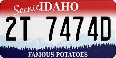 ID license plate 2T7474D