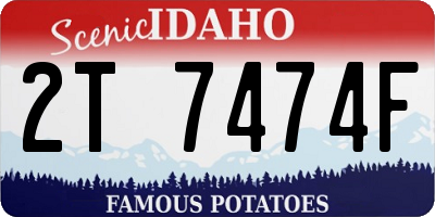 ID license plate 2T7474F