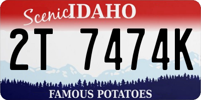 ID license plate 2T7474K