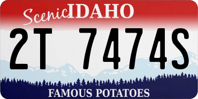 ID license plate 2T7474S